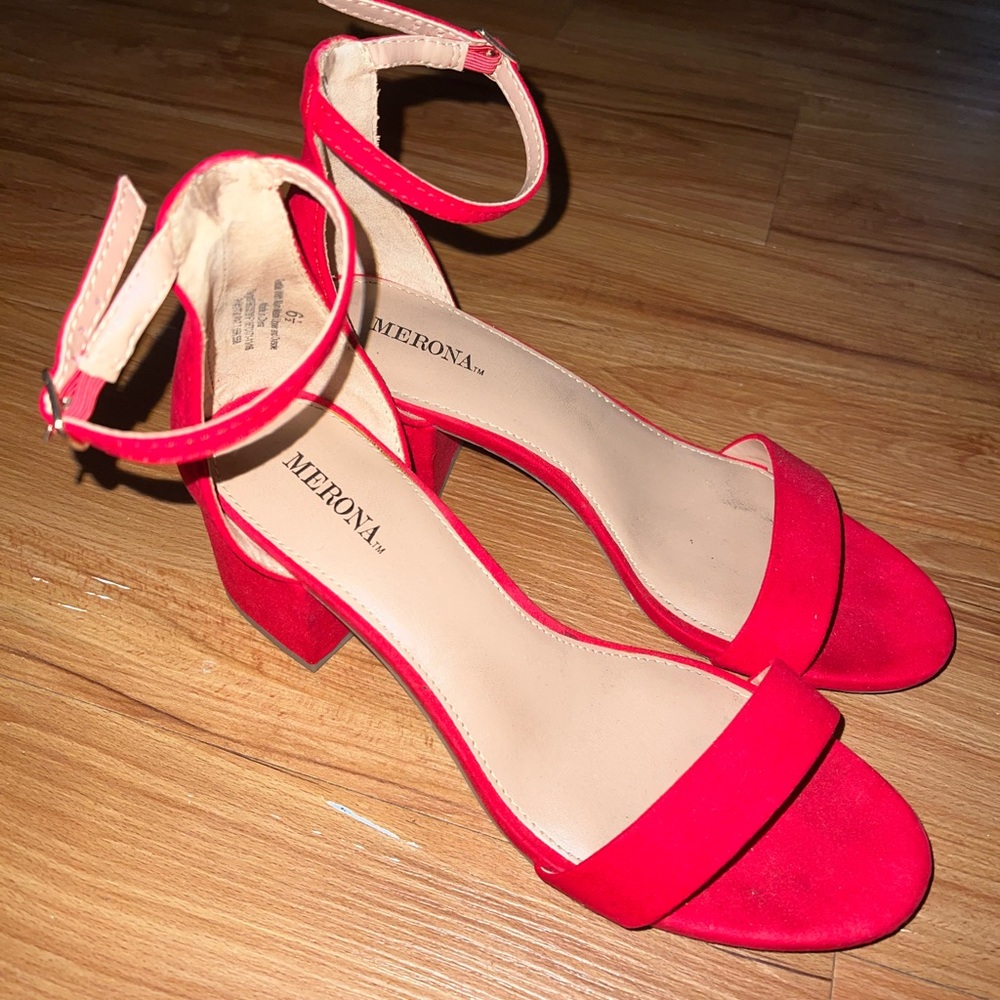 Red sandal heels